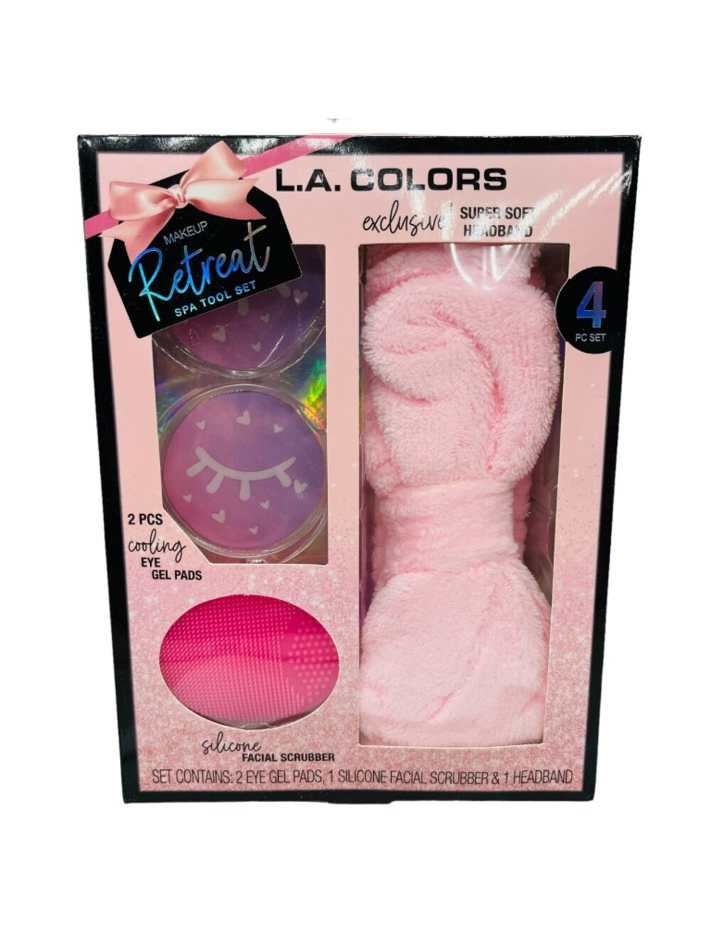 L.A. Colors Makeup Retreat Spa Tool Set With Eye Gel Pads Silicone Facial Scrubb